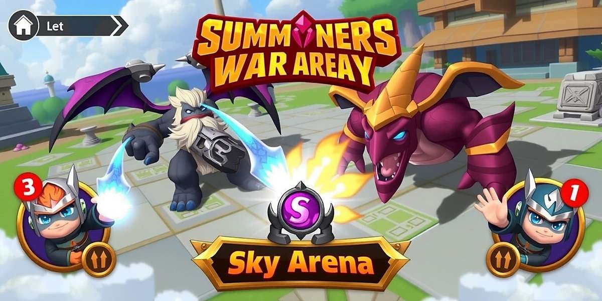 Summoners War Sky Arena gameplay showing monster battle