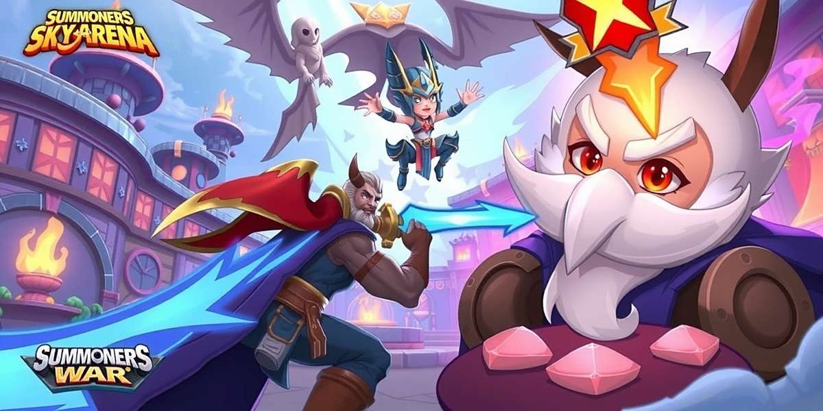 Intense battle scene from Summoners War Sky Arena