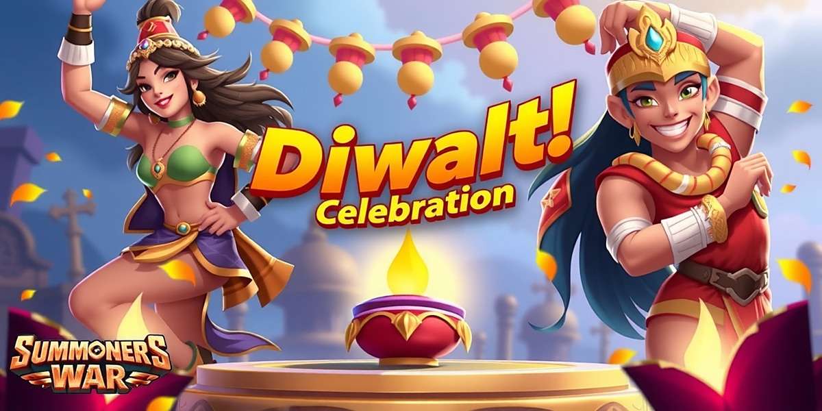 Diwali celebration in Summoners War Sky Arena with festive decorations